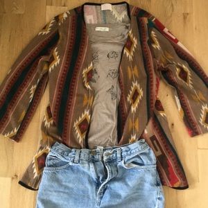 Tribal print cardigan